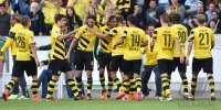 Fussball DFB Pokal 1. Runde 14/15: JUBEL Pierre-Emerick Aubameyang (Borussia Dortmund)