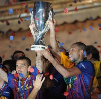 Fussball UEFA SUPER CUP 2011: JUBEL FC Barcelona