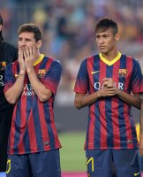 FUSSBALL International 2013/2014: Lionel Messi (Barca) und Neymar (Barca)