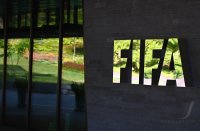 Schriftzug des Home of FIFA in Zuerich
