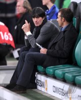 Fussball International EM 2012 Testspiel:  Trainer Joachim LOEW mit Co Trainer Hansi Flick (v.li., Deutschland)