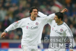 Fussball 1. Bundesliga: Leverkusen - Muenchen, Jubel BALLACK und MAKAAY