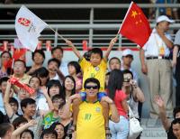 FUSSBALL  Olympia 2008   Viertelfinale  Maenner   Brasilien - Kamerun