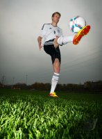 Andre SCHUERRLE (Deutschland) posiert im exklusiven Pressefoto ULMER Shooting im Nationaltrikot