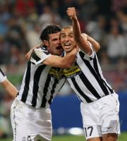 FUSSBALL SERIE A: JUBEL JUVENTUS TURIN ;  Iaquinta  und  Trezeguet