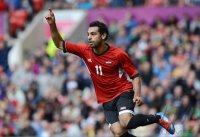 FUSSBALL Olympia 2012 Maenner: JUBEL MOHAMED SALAH (Aegypten)