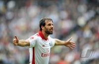 Fussball 1. Bundesliga : JUBEL nach dem Tor zum 1:2 Ruud van Nistelrooy (Hamburger SV)