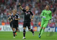 Fussball CHL  Saison 2011/2012: JUBEL Bastian Schweinsteiger (FC Bayern Muenchen)