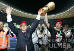 Fussball Pokalsieger Magath und Makaay