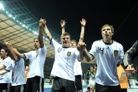 Fussball International EM 2012-Qualifikation:  Sami KHEDIRA, Toni KROOS, Thomas MUELLER, Holger BADSTUBER (v.li., Deutschland)