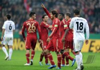 Fussball DFB Pokal 11/12 :  JUBEL nach dem Tor , Takashi Usami  (FC Bayern Muenchen)