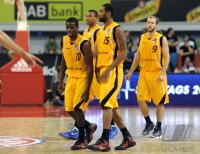 Basketball 1. Bundesliga 2011/2012:  Josh Young, Reggie Redding , Vaughn Duggins (v. li., Tigers)