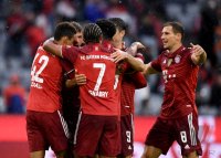 Fussball 1. Bundesliga Saison 21/22: FC Bayern Muenchen -  Hertha BSC Berlin