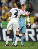 Fussball 1. Bundesliga: Roel Brouwers, Marc Andre ter Stegen (v. li., Borussia Moenchengladbach)