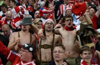 Fussball CHL  Saison 2013/2014: FC Bayern Muenchen Fans feiern den Sieg
