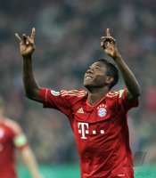 Fussball DFB Pokal 11/12 :  JUBEL nach seinem TOR David Alaba (FC Bayern Muenchen)