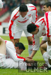 FUSSBALL  Spielszene VfB Stuttgart - Bayer Leverkusen JUBEL VfB