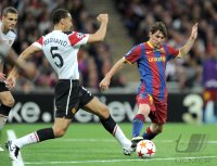 Fussball Champions League Finale 2011:  Rio Ferdinand (li, Manchester United FC) gegen Lionel Messi (re, Barca)