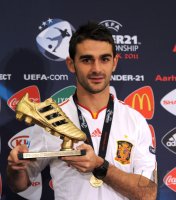 Fussball U21-EURO 2011 FINALE:  Mit dem Goldenen Schuh Adrian Lopez (Spanien)