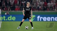 Fussball DFB Pokal  Halbfinale  2025/2026  23.04.2026VfB Stuttgart - SC Freiburg, EINZELBILD, EINZELN, AKTION, EINZELSPIELER, FREISTELLER, GANZE FIGUR, GANZFIGUR, GANZE_FIGURAKTION