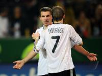 Fussball WM-Qualifikation: Deutschland, PODOLSKI und  SCHWEINSTEIGER