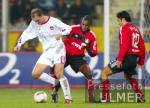 Fussball 1. Bundesliga: Leverkusen - Nuernberg, Zweikampf
