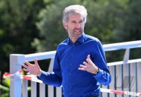 Eroeffnung Radbruecke Tuebingen; Tuebingens Oberbuergermeister Boris Palmer (Die Gruenen)