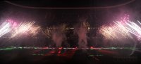 Fussball 1. Bundesliga, Saison 2011/2012:  Feuerwerk mit Lasershow in der Allianz Arena