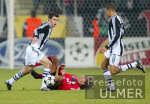 Fussball UCL: Leverkusen - Newcastle, Zweikampf