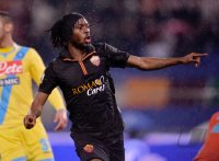 FUSSBALL Coppa Italia  2013/2014: JUBEL Gervinho (AS Rom)