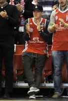 Basketball 1. Bundesliga 2011/2012:  Bastian Schweinsteiger (FC Bayern Muenchen) als Fan auf der Tribuene