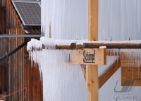 Ein Eisgalgen bei der Brauerei Schimpf in Neustetten - Remmingsheim