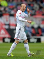 Fussball 1. Bundesliga, Saison 2011/2012:  JUBEL Arjen Robben (FC Bayern Muenchen)
