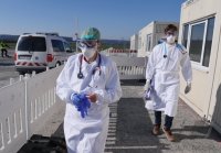 Corona: Container Ambulanz Tuebingen, Covid 19 Versorgung auf dem Tuebinger Festplatz