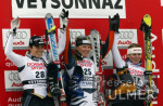 SKI   Weltcup Super G Damen  Veysonnaz Siegerehrung