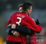 FUSSBALL 1. Bundesliga Augenthaler und Lucio (Bayer)
