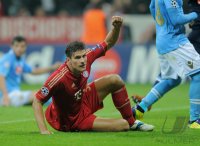 Fussball CHL  Saison 2011/2012:  JUBEL Mario Gomez (FC Bayern Muenchen)