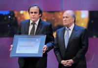 FIFA  World Player Gala  2008: FIFA Praesident  Blatter und  UEFA Praesident Platini