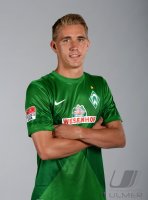 Fussball 1. Bundesliga, Saison 2012/2013, Werder Bremen: Nils Petersen im exklusiven Pressefoto ULMER Fotoshooting
