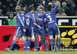 Fussball 1. Bundesliga: Gladbach - Schalke, Jubel Schalke n. 1:3