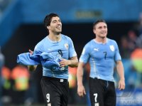 FUSSBALL WM 2014: JUBEL Luis SUAREZ (Uruguay)
