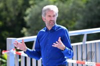 Eroeffnung Radbruecke Tuebingen; Tuebingens Oberbuergermeister Boris Palmer (Die Gruenen)