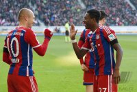 Fussball 1. Bundesliga Saison 14/15: JUBEL Arjen Robben (FC Bayern Muenchen)