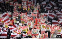 Fussball 1. Bundesliga :  Stuttgart Fankurve FAHNEN