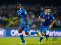 Fussball International WM Qualifikation 2014: Mario Balotelli (Italien) und Giuseppe ROSSI (Italien)