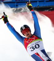 Olympische Spiele 2006 Turin - Abfahrt Herren Jubel Deneriaz