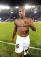 FUSSBALL SERIE A:  JUBEL nach dem Sieg , Djibril Cisse (Lazio Rom)
