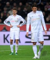 Fussball 1. Bundesliga : Thomas Mueller, Mario Gomez (v. li., FC Bayern Muenchen)