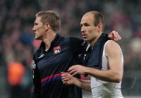 FUSSBALL  International CHL 09/10: JUBEL ROBBEN (FC Bayern  Muenchen)