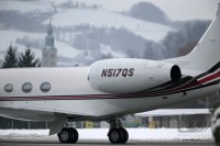 Privatjet von Golfprofi Tiger Woods (USA) am Flughafen Salzburg
